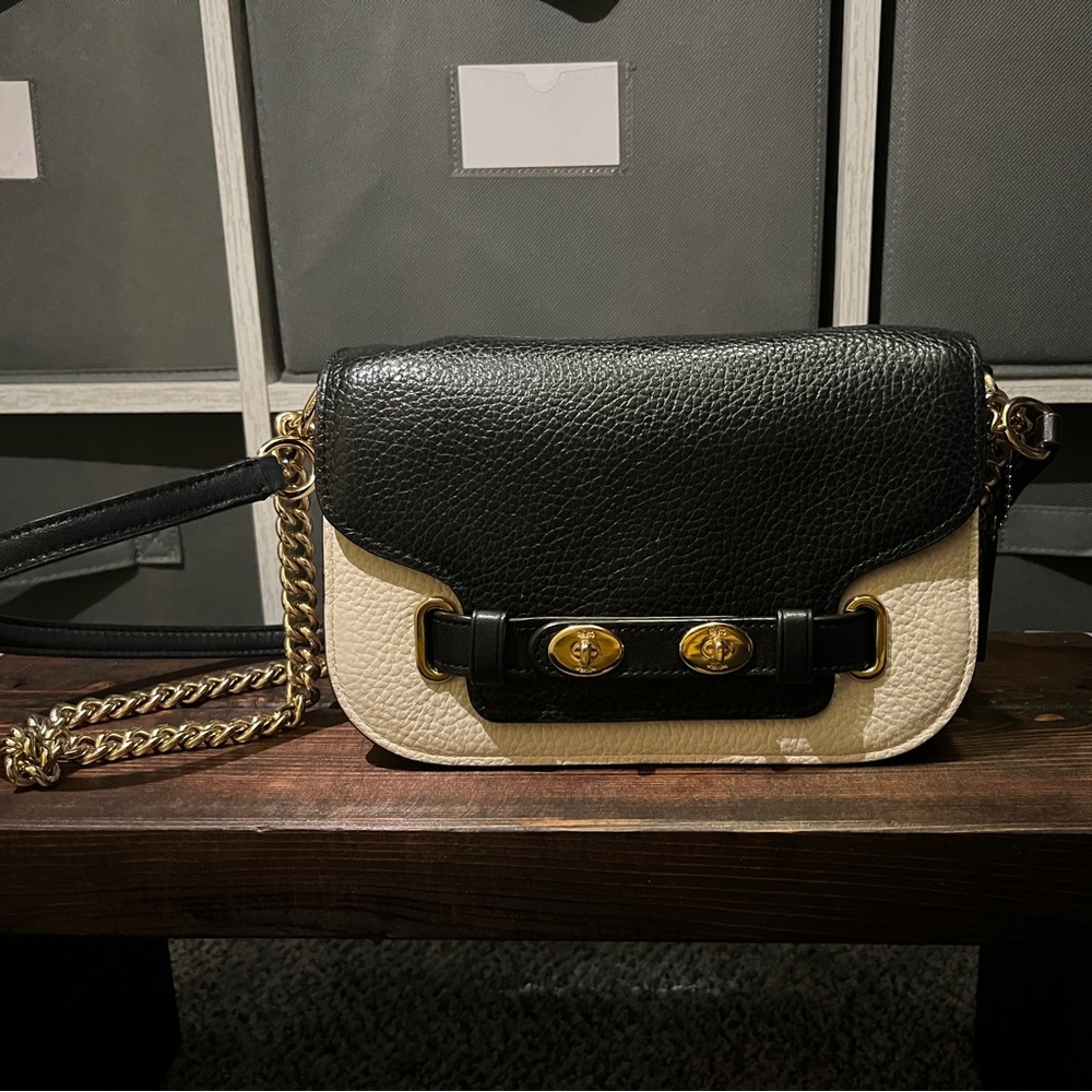 Coach Pebbled Two Tone Crossbody